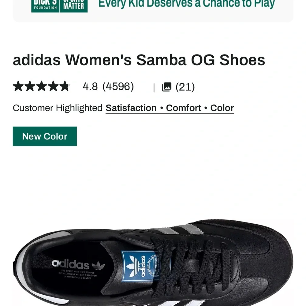 Adidas Men's Samba OG Black and White Sneakers - Picture 6 of 10